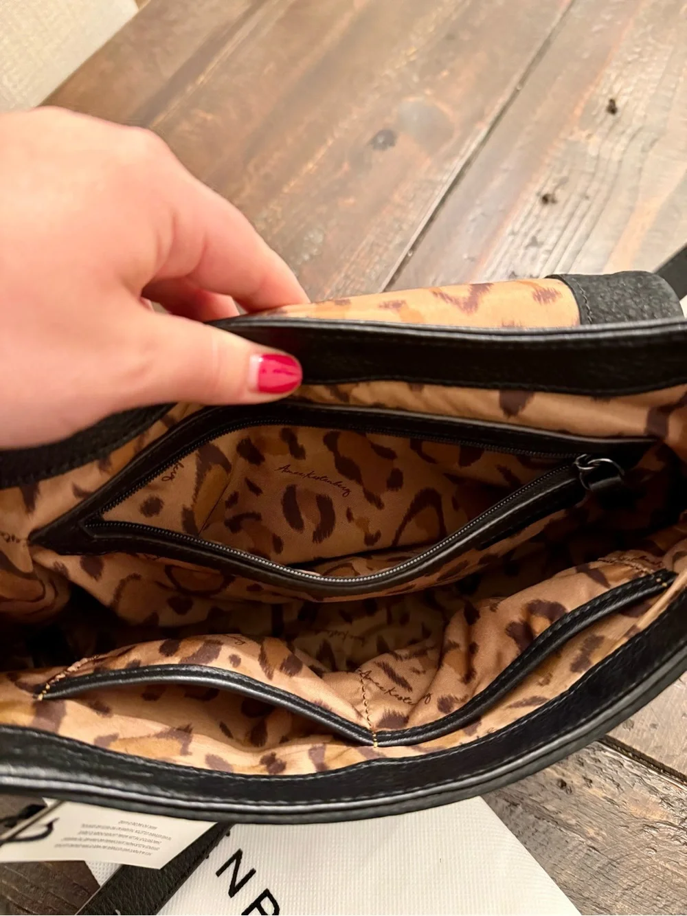 Aimee Kestenberg Side Kick Black Leather Crossbody Bag NWT